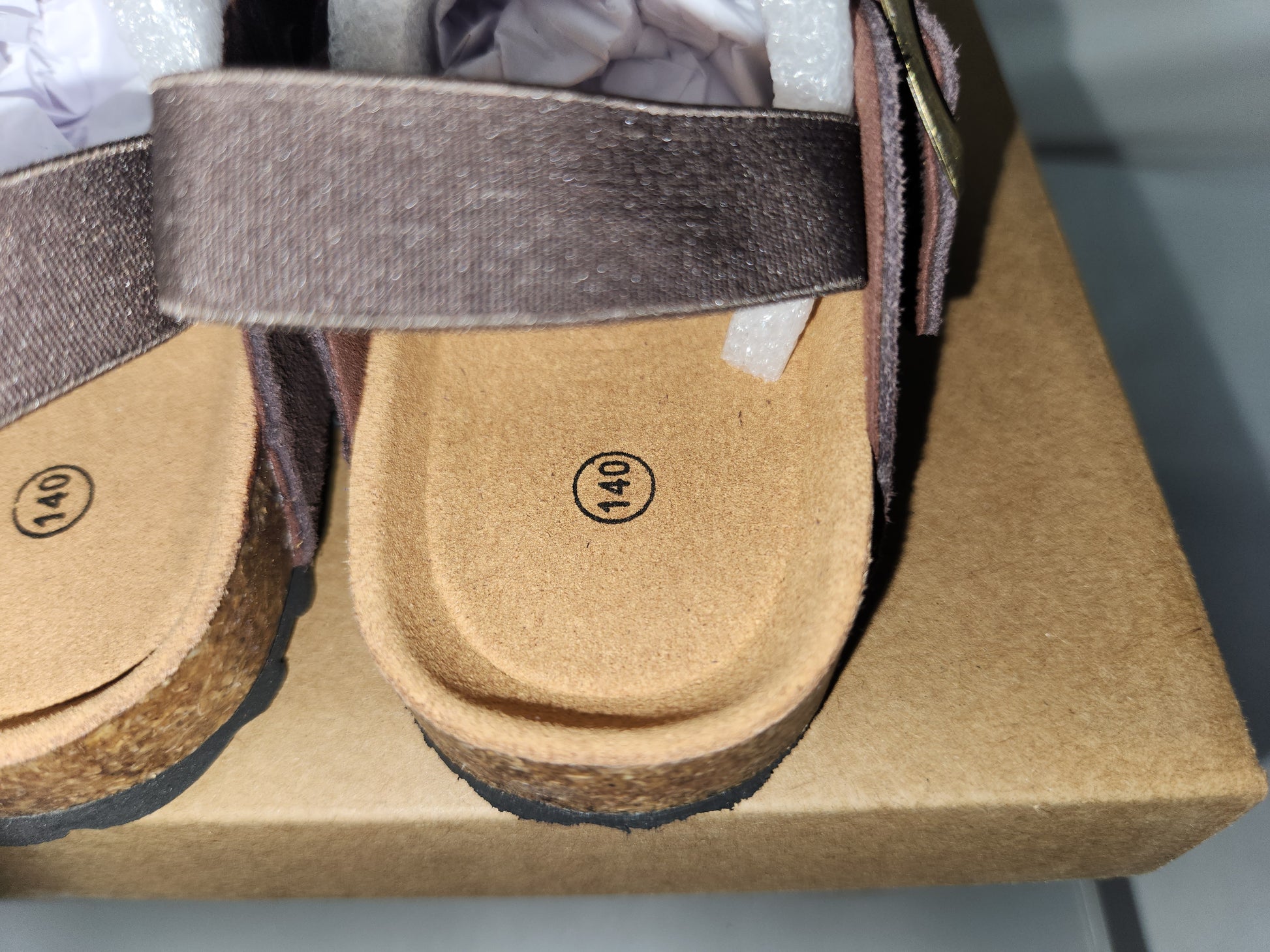 Lot of 5 - Cuintms Brown Slip-On Cork Footbed Shoes Size 140