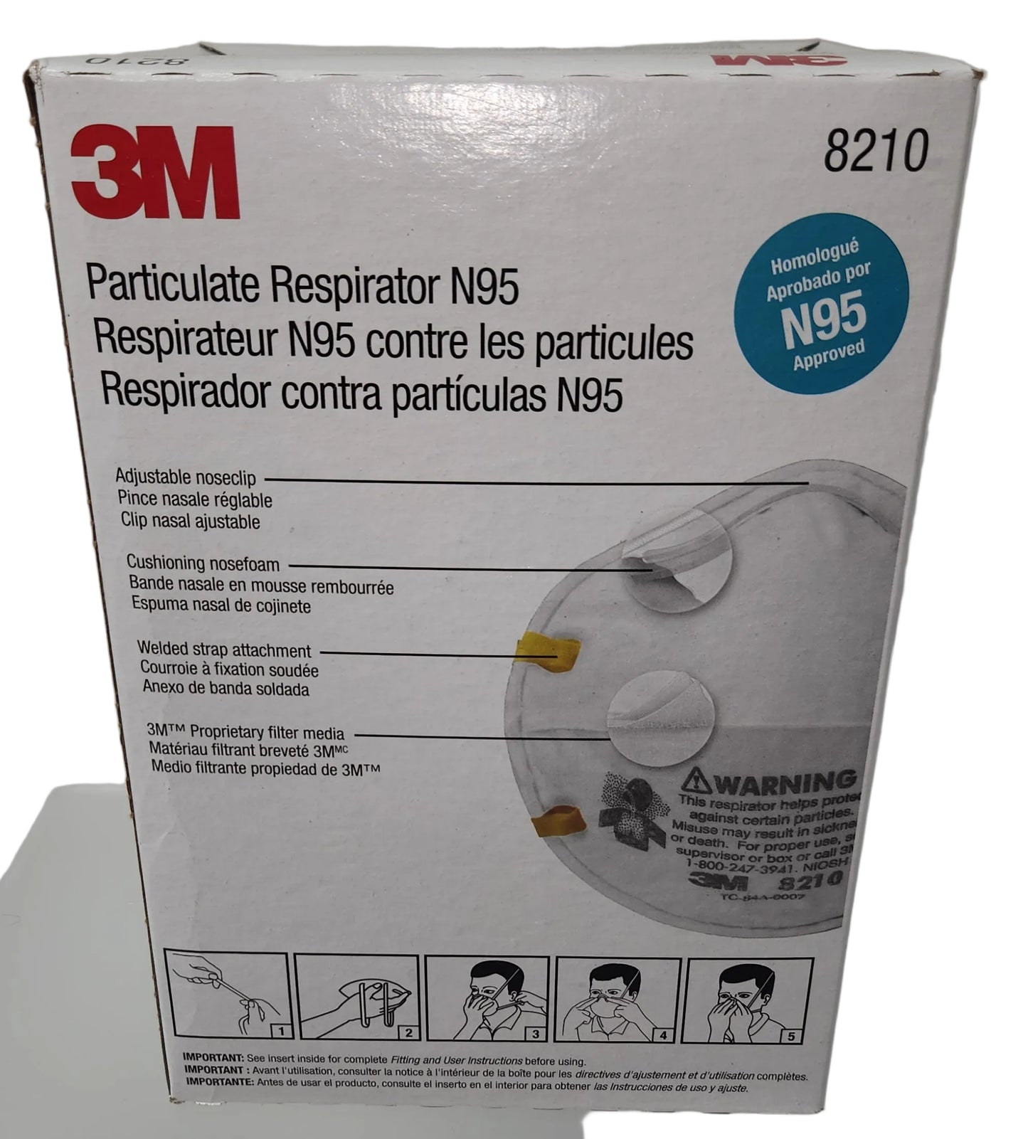Lot of 6 - 3M 8210 N95 Particulate Respirator 20ct Retail Boxes