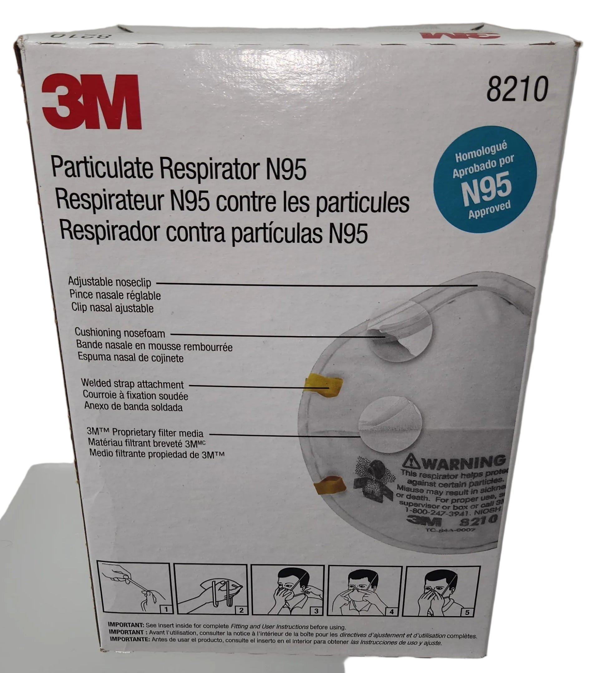 Lot of 6 - 3M 8210 N95 Particulate Respirator 20ct Retail Boxes