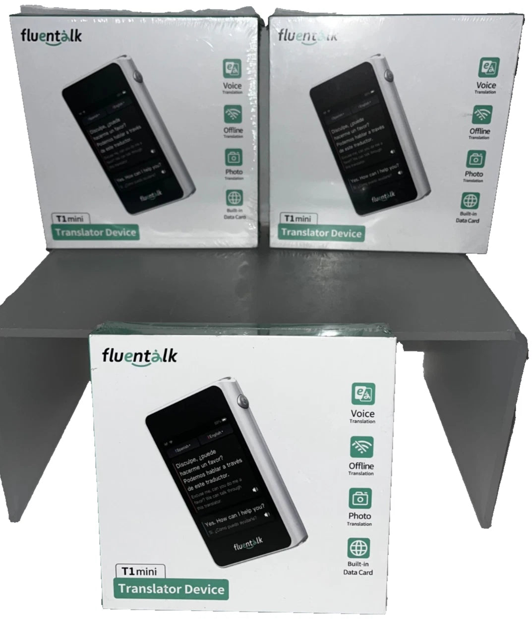 Lot of 3 - Fluentalk T1 Mini Translator Device - Voice, Photo, Offline Mode